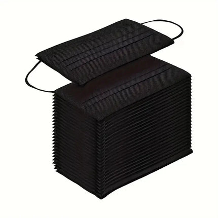 50-200pcs Black Disposable Face Masks 3 Layers Ply Filter Nonwove Anti Dust Breathable Protective Safe Facemask Adult Mouth Mask