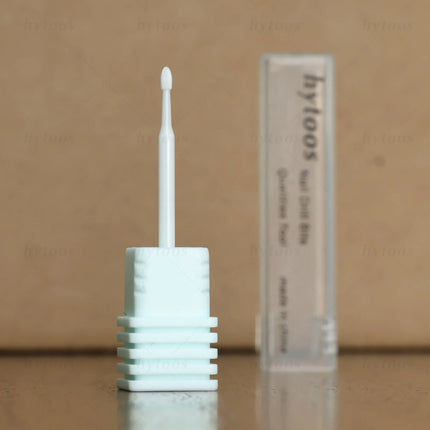 HYTOOS Cuticle Cleaner White Ceramic Nail Drill Bits for Dead Skin Cleaning Tool Pro Manicure Drill Bits for Nail Technicians