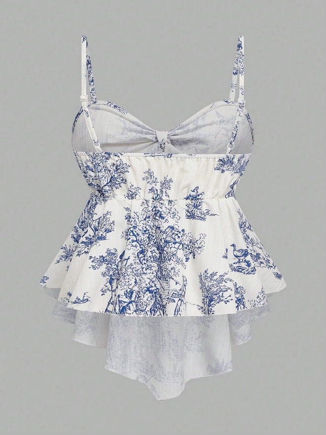 Women's Texture Print Close-Fitting Halter Top Elegant for Vacation Commuting And Daily Wear Single Piece - product image 2