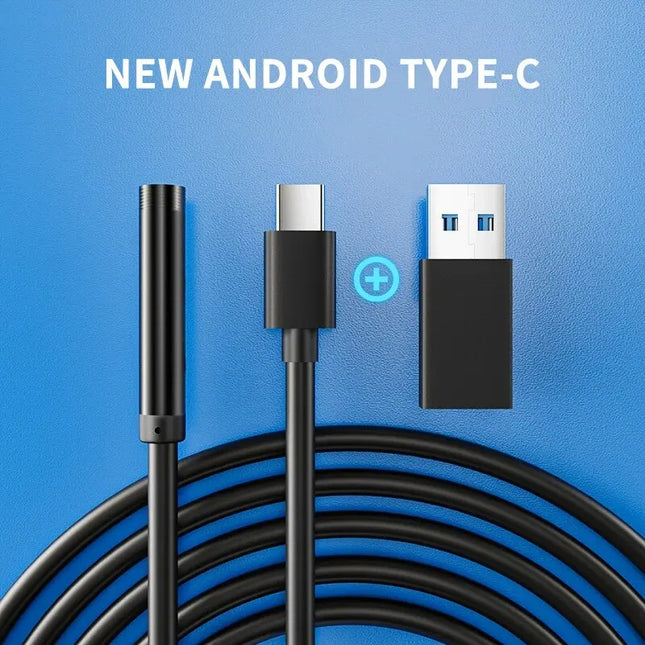 7.0MM TYPE-C Endoscope Camera IP67 Waterproof 6 LEDs Adjustable USB Android Flexible Inspection Borescope Cameras - product i