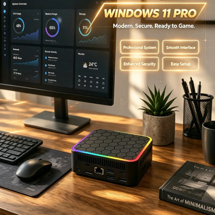 2026 Mini PC Core i9 10980HK Windows 11 Computer 16GB RAM 1TB M.2 SSD Portable Gaming Computer 60Hz 4K HD Mini Desktop PC Gamer