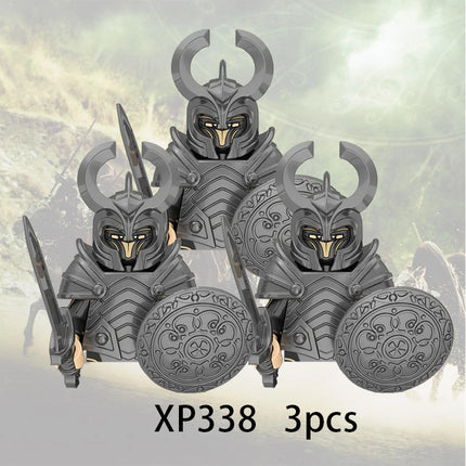 3pcs Lord Rings Elves Orcs Army Dwarf Rohan Mini Action Toy Figures Building Blocks Assembly Toys for Kids Birthday Gift