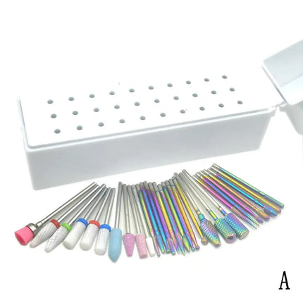 30Pcs Nail Drill Bits Ceramic Diamond Cuticle Efile Carbide Remover for Home Salon Acrylic Gel Nail Manicure Pedicure Tools