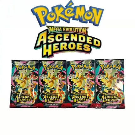 4 Pcs Pokemon Card CHAOS PISING  ASCENDED HEROES  English Booster Battle Pokemon Card Game Carte Trading Collection Cards Gift