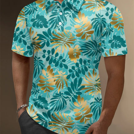Summer New Mens Polo Shirts 3d Full Print Flower Graphic T Shirts For Men Fashion Casual Oversized Lapel Button Up Polo Shirt