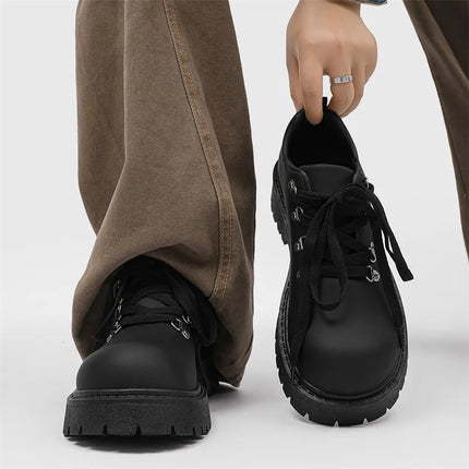 Shoes for Men British Style Thick Sole Casual Derby Shoes High Quality Fashion Comfor Versatile Man Leather Shoes Zapatos Hombre