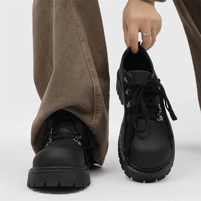 Shoes for Men British Style Thick Sole Casual Derby Shoes High Quality Fashion Comfor Versatile Man Leather Shoes Zapatos Hombre