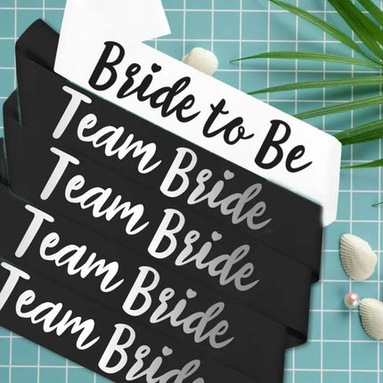 7pc/set Team Bride Satin Sash Set - Sophisticated & Fun Party Favors for Bachelorette Party, Bridal Shower Wedding Party