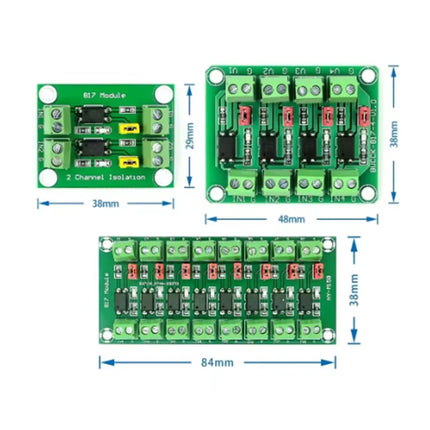 PC817 2/4/8 Channel Optocoupler Isolation Board Voltage Converter Adapter Module 3.6-30V Driver Photoelectric Isolated Module