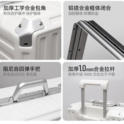 Little Diamond Luggage Solid Aluminum Frame Travel Box Scratch resistant and Wear resistant Hard Box Boarding Case Silent Univer