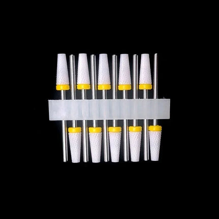 10 Ceramic Drill Bits, Milling Cutters, Rotating Nail Polish Grinding Machine Accessories, Overflow Removal Tool Accessories