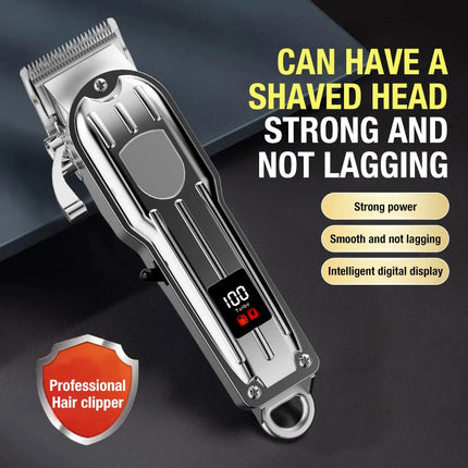 All Metal Blade Men's Hair Clippers, Electric Push Clippers, Household Electric Hair Clippers, Hair Salons, High-power Pet Hair