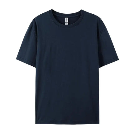 100% Cotton Solid T-shirts Sporty Short Sleeve Tees Casual White Black Clothing Loose O-Neck Summer Tops