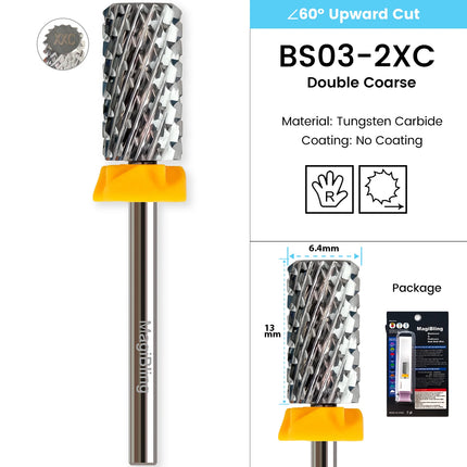 MagiBling Professional Nail Drill Bits Super Cut Carbide Nails Bit Cutter for Hard Acrylic Gel Removal Manicure Tools 3/32''