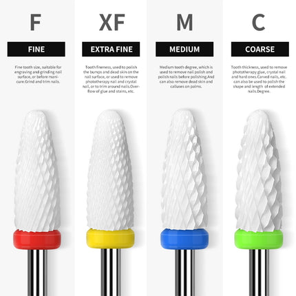4/6pc Ceramic Nail Drill Bits Kit Milling Cutter Electric Manicure Drill Accessories Tools for Nails Gel Polish Acrylic Remove