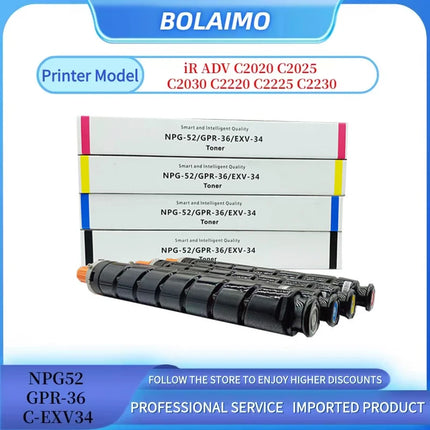 1PCS NPG52 GPR-36 C-EXV34 Toner Cartridge For Canon iR ADV C2020 C2025 C2030 C2220 C2225 C2230 High Quality Compatible Japan