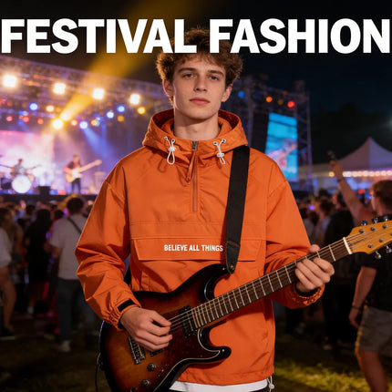 Spring Autumn Mens Anorak Jackets Fashion Man Half zip Streetwear Hip Hop Hooded Coats Men Loose Windbreaker Waterproof Jackets