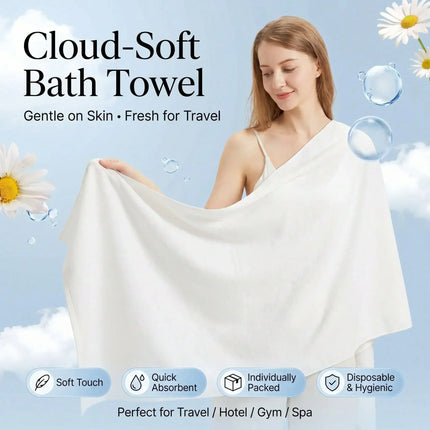 Disposable Bath Towel Individually Wrapped Soft Absorbent Travel Body Towel Portable Quick Dry for Hotel Spa Gym CampingVacation
