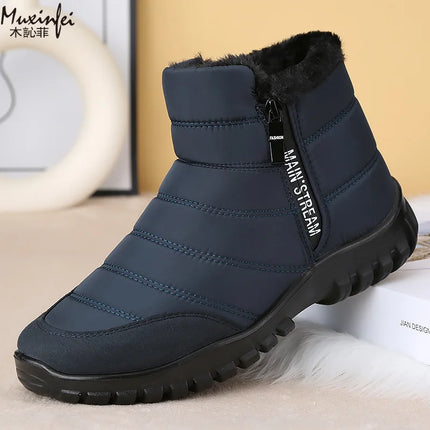 Winter Men Ankle Snow Boots Waterproof Non Slip Shoes for Men Casual Keep Warm Plush Plus Size Couple Footwear Chaussure Homme