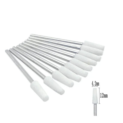 10pcs/set Corundum Nail Drill Bits 3/32" Rotary Ceramic Stone Burr Cutters for Manicure Nails Accessories Tool