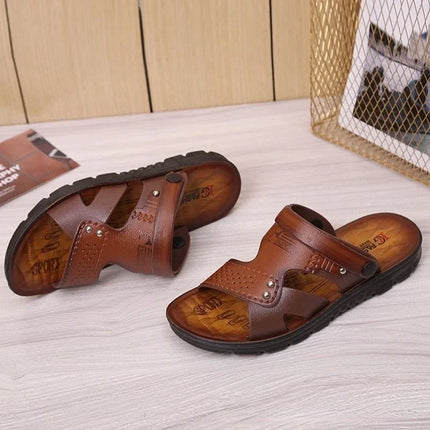 Men's Beach Open Toe Shoes Sandals High Quality Non-slip Men Slippers Breathable Two Uses Male Footwear Mens Summer Outdoor Shoe