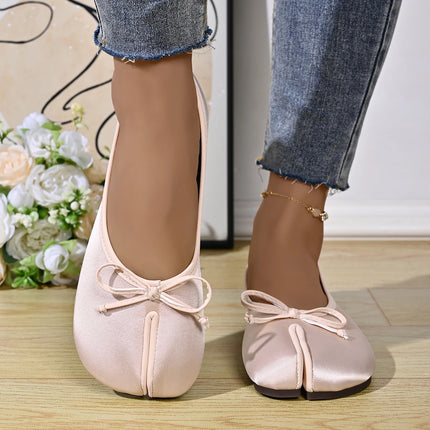 Soft Split Toe Tabi Ballet Flats Women Bowknot Leather Round Toe Ballerina Shoes Low Heel Slip On Loafers Casual Moccasins 2026