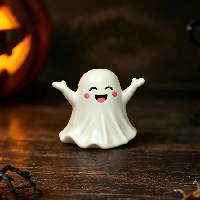 Cute Middle Finger Ghost Statue, Small Halloween Decor for Home, Centerpiece for Coffee Table, Adorable Horror Figure