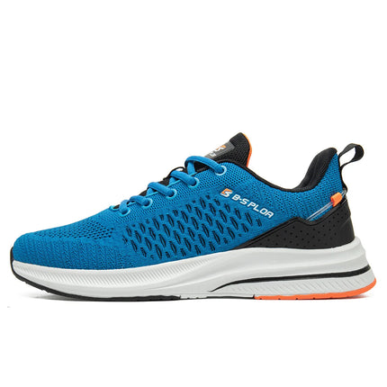 Baasploa New Men Knit Casual Walking Shoes Breathable Trendy Sneakers Original Light Shock Absorption Male Tennis Shoes