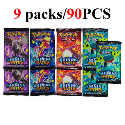 90/360PCS Pokémon Card Packs 151， ASCENDED HEROES 。Evolutions,PALDEAN FATES,English Reinforcement,Battle Transaction Card Gift