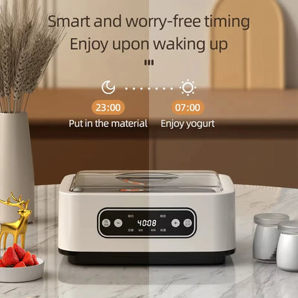 1.6L Yogurt Maker Multi-functional Ice Cream Automatic Professional Adjustable Temperature Time Yogurt Maker Pudding Maker 220V