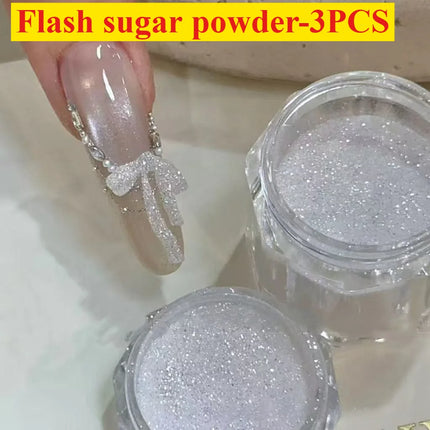 New Nail Mirror Bright Plating Aurora Chrome Powder for Nails Moonlight Pearl White Rubbing Powder Manicure Chrome Flash Dust