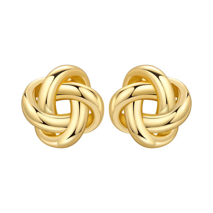 Orstarry S925 Sterling Silver 18k Gold Classic Knot Stud Earrings For Lady S925 Jewelry Party Anniversary Trendy Gifts