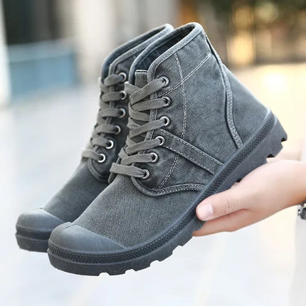 Canvas Shoes Men's Casual High-top Shoes Men's Thick-soled Shoes Comfortable Sports Shoes Men's Retro Casual Shoes Boots