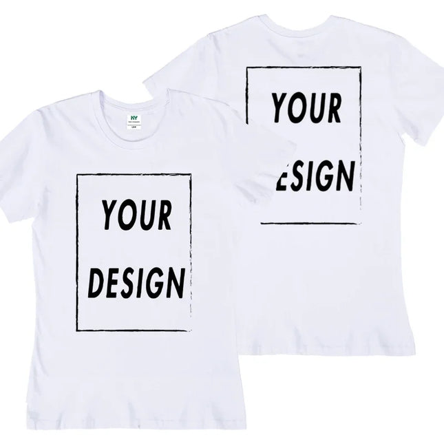 UE Größe Benutzerdefiniertes Team T-Shirt für Damen, eigenes Design auf Vorder- und Rückseite hinzufügen, Druck und Text, hochwertiges T-Shirt für Herren