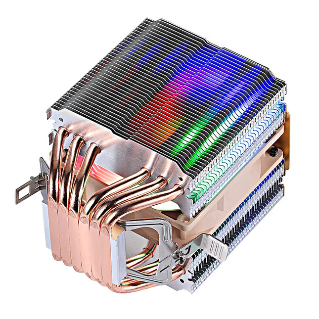 6 Heatpipe Twin-Tower Luftkühler CPU-Kühler 90mm Lüfter 4pin/PWM Montage für LGA2011 2066 x79 x99 2099 E5 E3 AMD