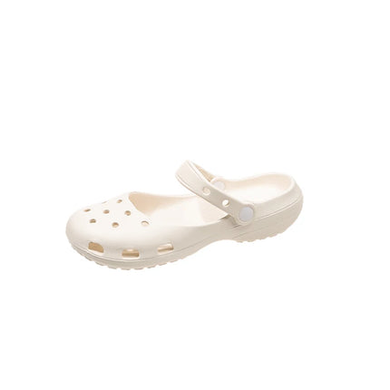 A Pair of Summer Women's Wear-Resistant Non-Slip Clogs, New Sports Fashion Beach Shoes, Thick-Soled Comfortable Simple Women's Shoes for Outdoor Wear