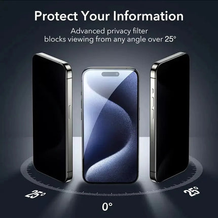2PCS Privacy Matte Frosted Ceramic Screen Protector For iPhone 17 16 15 14 13 12 11 Pro Max X XR XS Max Anti-Spy Full Coverage