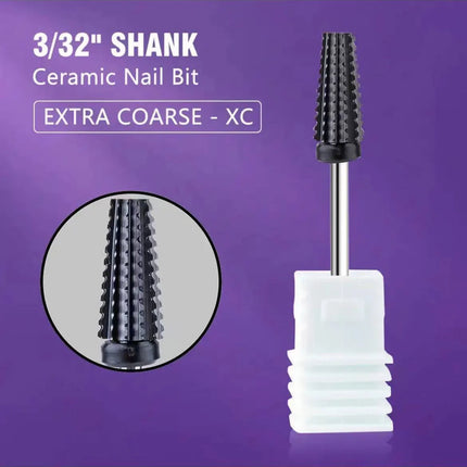 Black Ceramic Nail Drill Bit For Electric Drill Machine 3/32" Shank Milling Cutter Fast Remove Acrylic Or Hard Gel