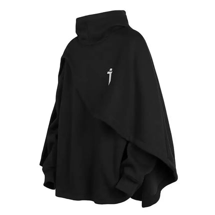 Japanese Heavy Industry Cloak Sweatshirt Functional High Collar Cloak Men's Loose Hooded Fake Two-piece Pullover Couple Coat