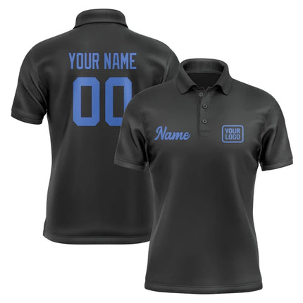 Personalized DIY Black Polo Shirts Customized Name Team Name Logo Number Team Uniforms Loose Darts Bowling Billiards Golf Tops