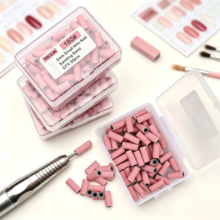50pcs/Box Sanding  Bands For Electric Manicure Machine 80/150/180/240 Grit Nail Drill Grinding Bit Files Pedicure Tool Set