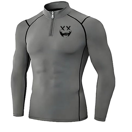Men's Quick Dry Breathable Quarter Zip Polo Shirts Slim Fit Stretch Short Sleeve Stand Collar Workout Training Sport GYM