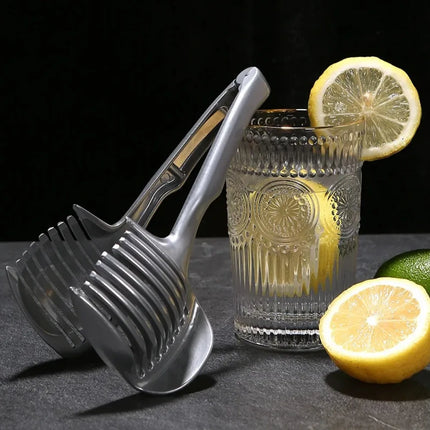 Stainless Steel Kitchen Handheld Orange Lemon Slicer Tomato Cutting Clip Fruit Slicer Onion Slicer Kitchenitem - product imag