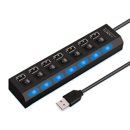 High Speed 4/7 Ports USB HUB 2.0 Adapter Expander Multi USB Splitter Multiple Extender with LED Lamp Switch for PC - product
