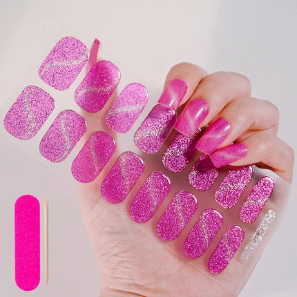 Semi Cured Wraps Fast Gel Nail Sticker Soild Nail Gel Wraps Adhesive Full Cover Gel Nail Decal UV Lamp Cured Manicure Decoration