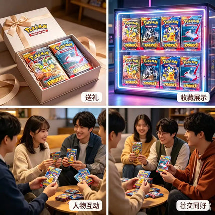 4 Pcs Pokemon Card CHAOS PISING  ASCENDED HEROES  English Booster Battle Pokemon Card Game Carte Trading Collection Cards Gift