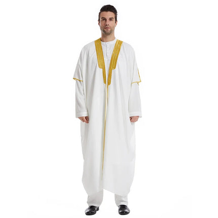 Middle East Mens Robe Muslim Dress Kimono Dishdasha Clothing Islamic Dubai Saudi Abayas Prayer Abaya Kaftan Ramadan Jubba Thobe