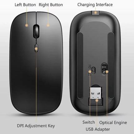 Rechargeable Wireless Mouse Gamer 2.4G USB Bluetooth-compatible Mouses For Laptop Pad Tablet Macbook Ergonomic Gaming Mouse