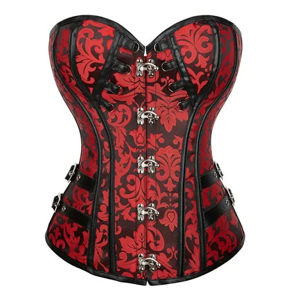 Steampunk Overbust Corset Retro Gothic Clothing Women Clubwear Bustiyer Corselet