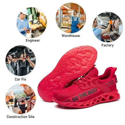 Steel Toe Protective Safety Shoes for Men Lightweight Work Sneakers Anti-puncture Work Shoes Coustruction Safety Work Boots